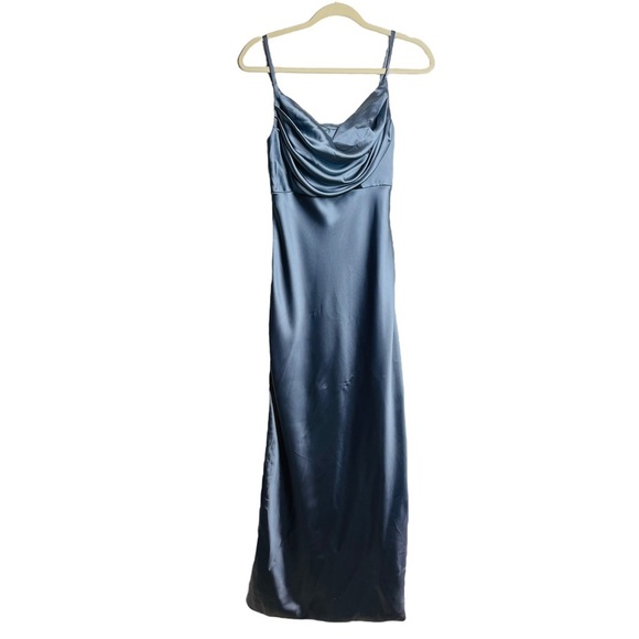 Revelry Dresses & Skirts - REVELRY Skye Satin Blue Bridesmaid Maxi Dress